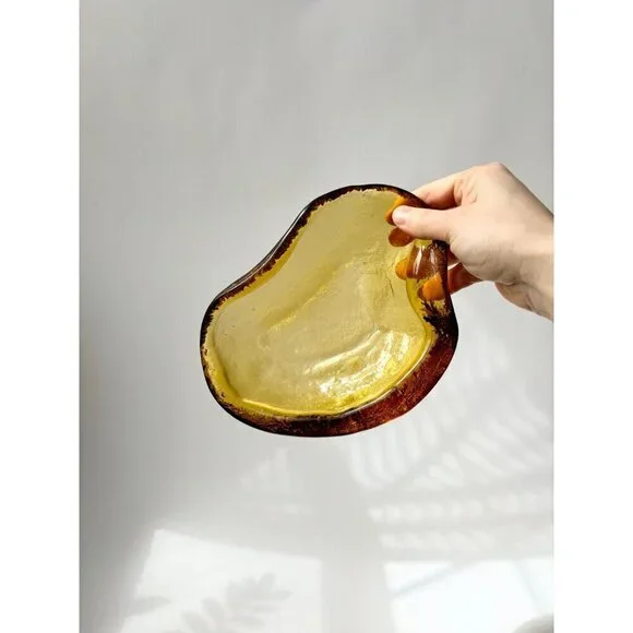 Blenko Glass Co. Amoeba Free Form Handmade Glass Catchall / Ash Tray - Picture 3 of 8